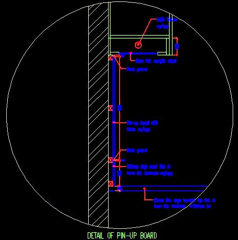 Fabric Pin-Up Board with Hidden Light DWG for Offices